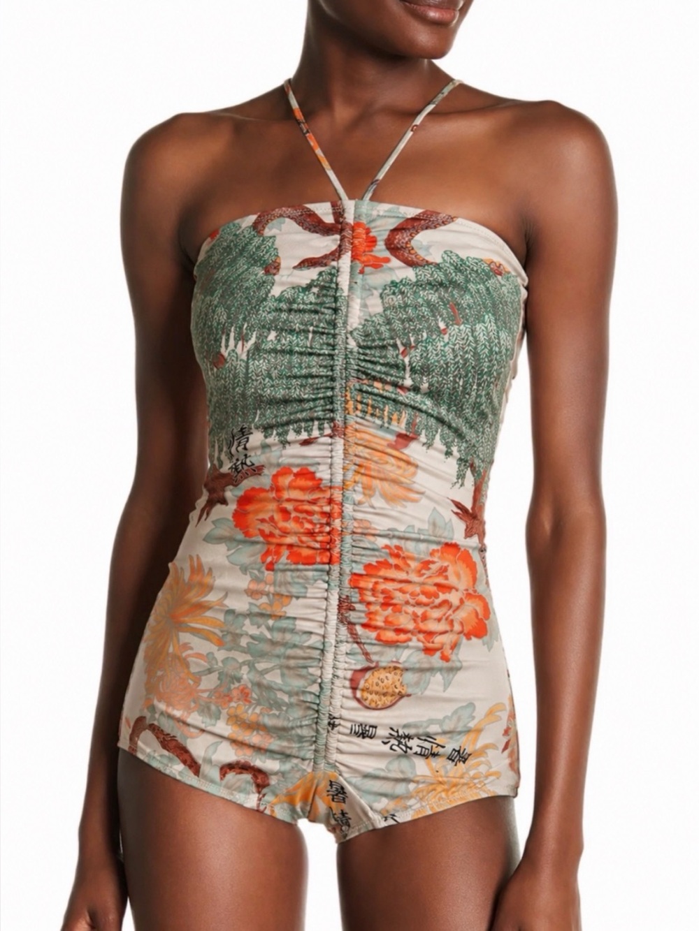 🚨 LAST ONE We Are HAH Tightin’ Up One Piece Swimsuit Bonsai Tree Print 🌺 XS